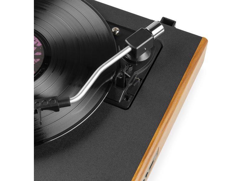 Audizio Plattenspieler RP335 Braun/Schwarz Vintage-Plattenspieler mit zwei Stereolautsprechern mit vollem Frequenzbereich
