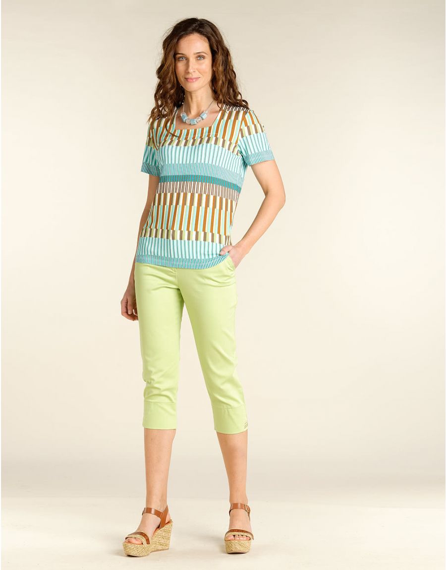 T-shirt turquoise imprimé