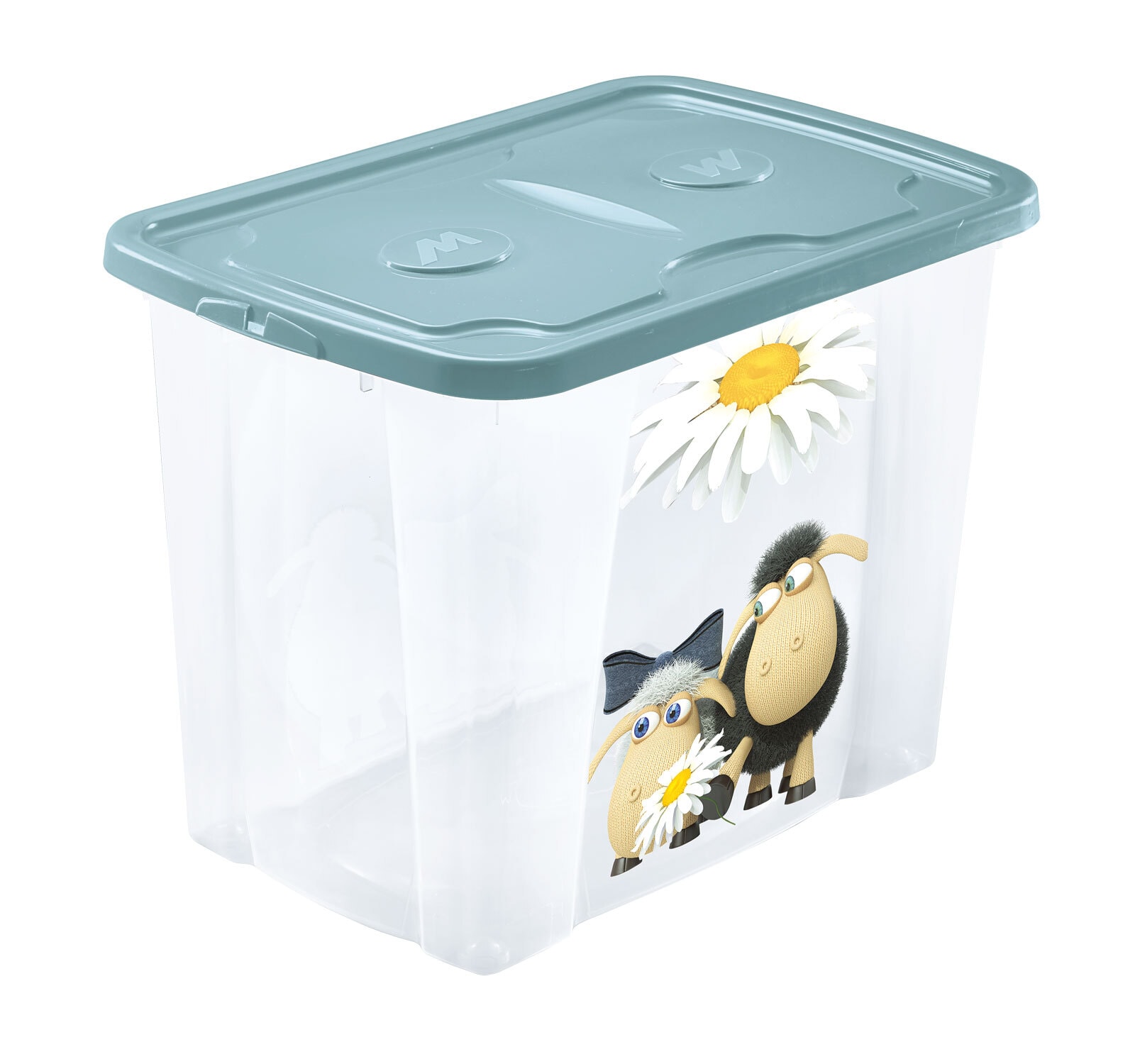 Aufbewahrungsbox Polypropylen Transparent/Mint 64 l