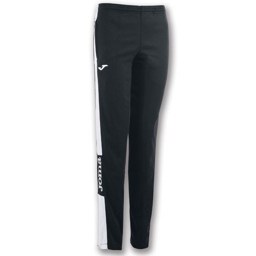 Calça comprida Joma Championship IV, preta e branca.