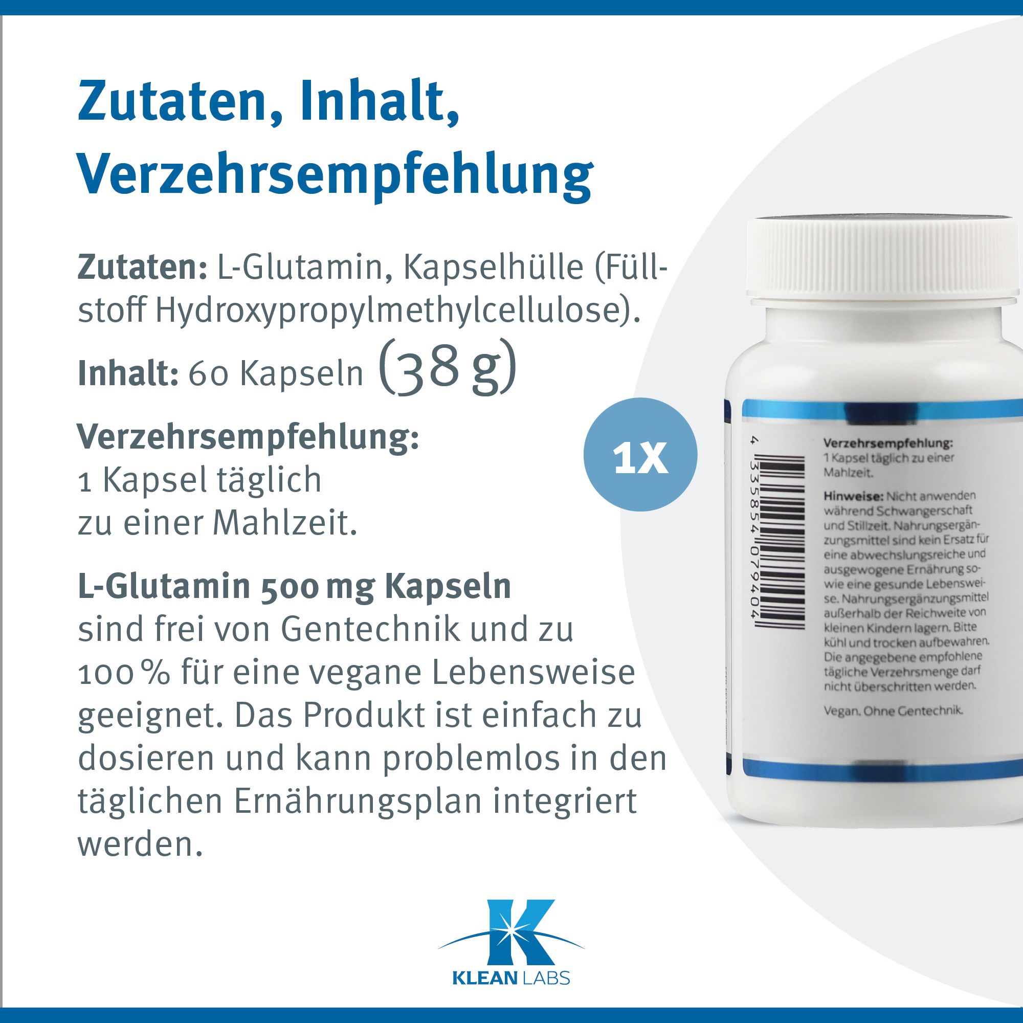 L-Glutamin 500 mg