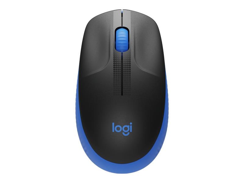 Logitech Maus M190 Blau/Schwarz, kabellos Universelle Arbeitsmaus für alltägliche Büroarbeiten
