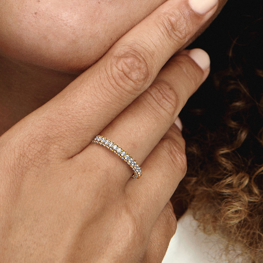 Pandora Gold Timeless Einreihiger Pavé Ring
