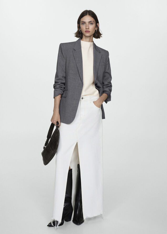 MANGO High collar sweater Light beige