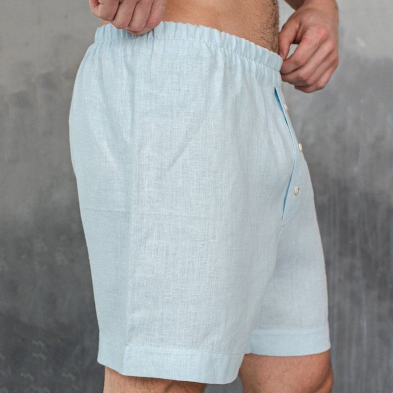 Double White - Elastische taille, effen shorts met knoopaccent