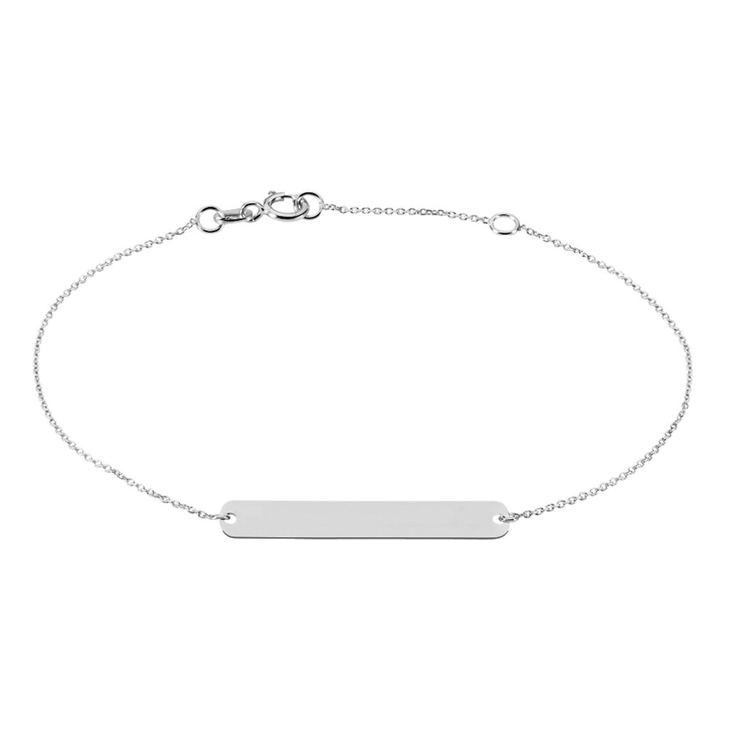 Bracelet Barrette Gravable Or Blanc