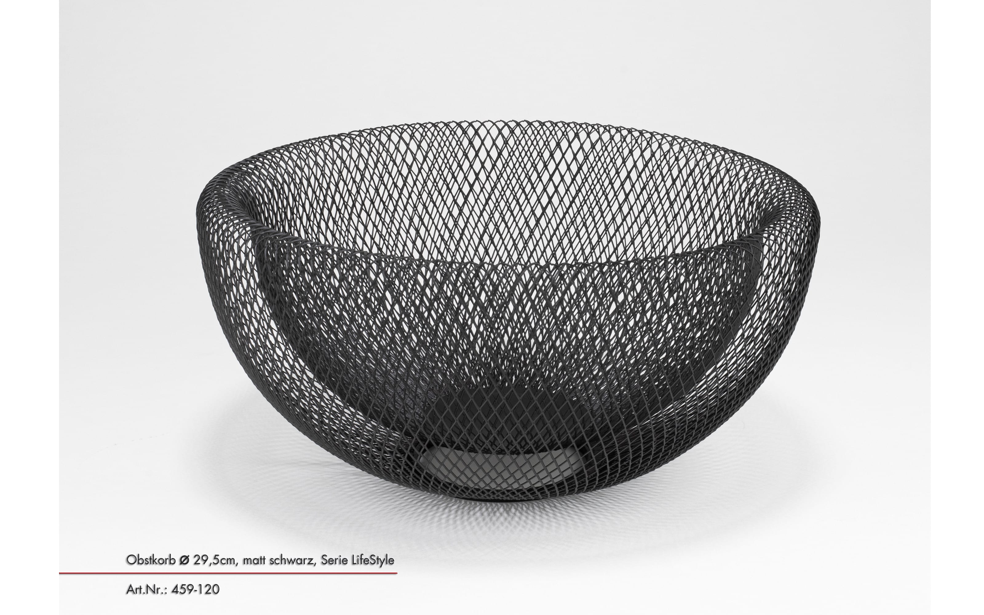 Obstkorb rund in schwarz, 29,5 cm