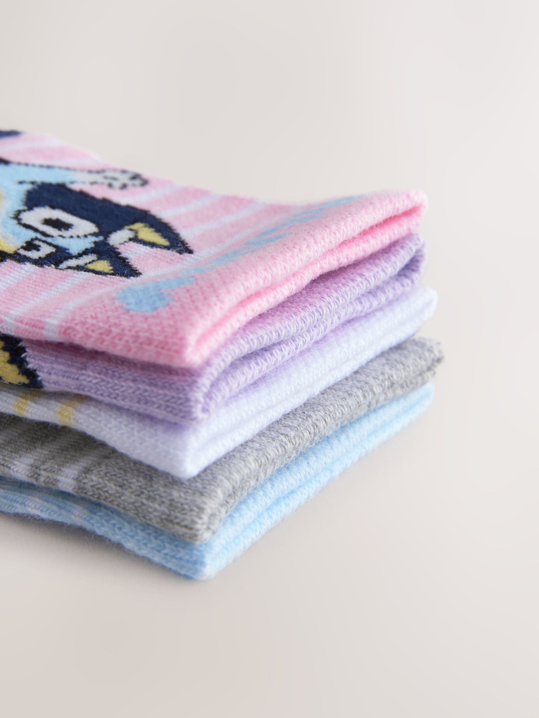 Roze - 5 Paar katoenrijke Bluey enkelsokken