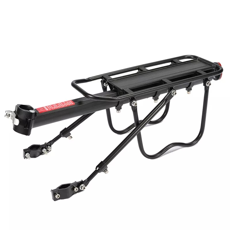 Fahrrad Aluminium Gepäckträger Velo Hinterrad Transportträger inkl. Reflektor (bis 50kg) - Schwarz