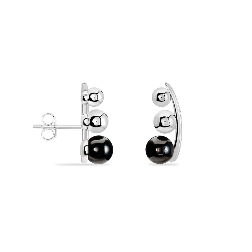 Bijoux D'oreilles Cleya Argent Blanc Céramique