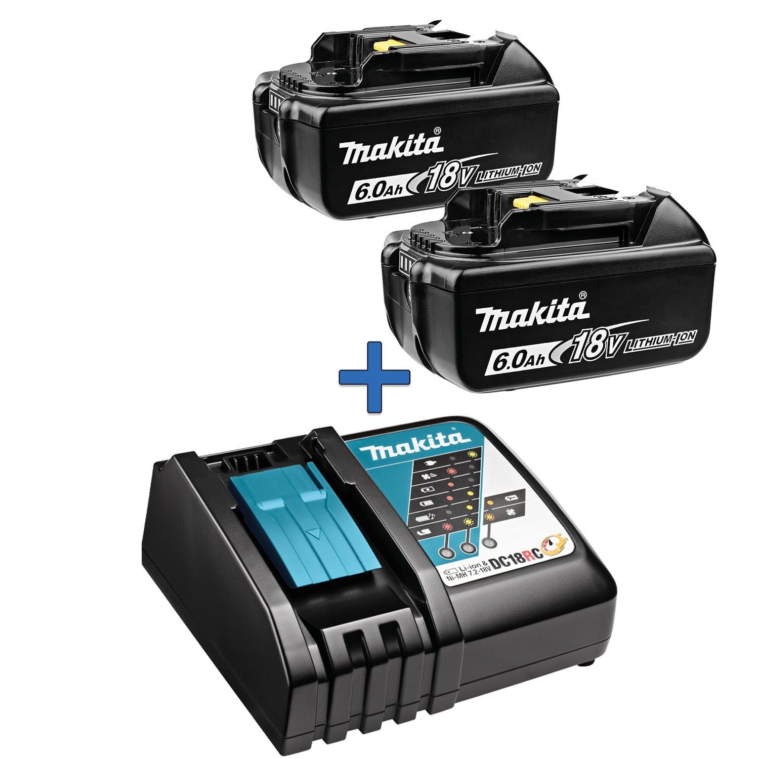 Makita Accu Starterset 18V DC18RC 2x BL1860B - DC18RCPT6