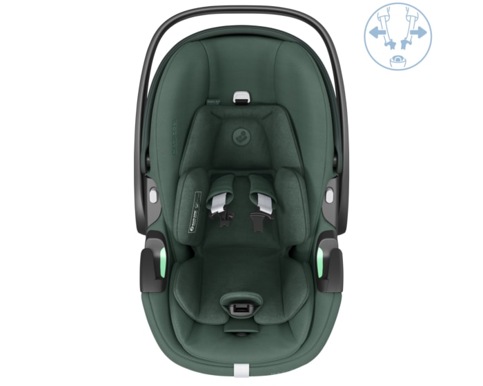 Pebble 360 Pro 0 - 15 M  40 - 87 cm  0 - 13 kg    Innovative SlideTech®-Technologie |    Flache Liegeposition |    Easy-in-Gurt |    G-CELL Seitenaufprallschutz |    FlexiSpin-Drehung mit nur einer Hand |