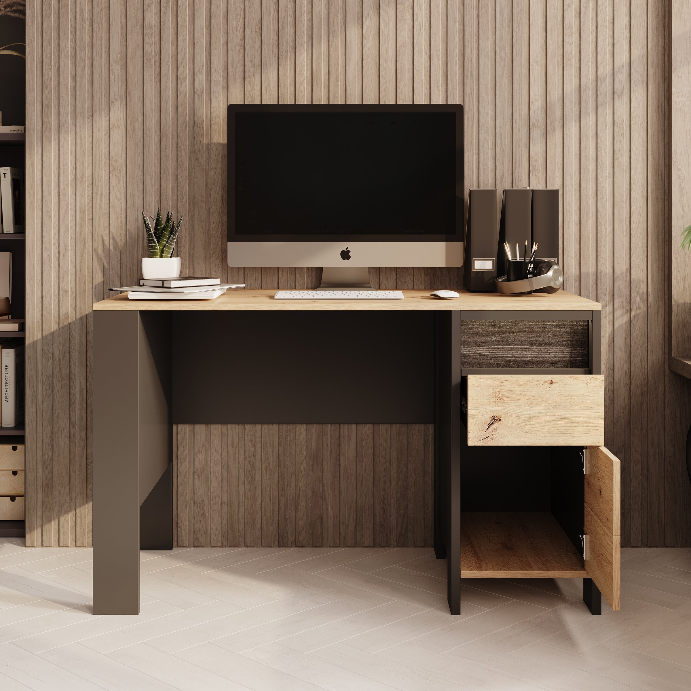 Meubella - Bureau Stratosphere - Eiken - 122 cm