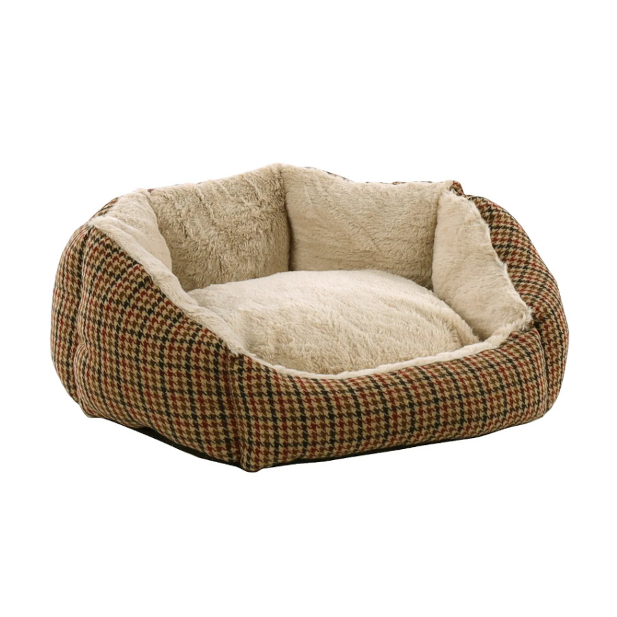 Cama para cães com zíper Flamingo Marlena Pentagon vermelha/bege