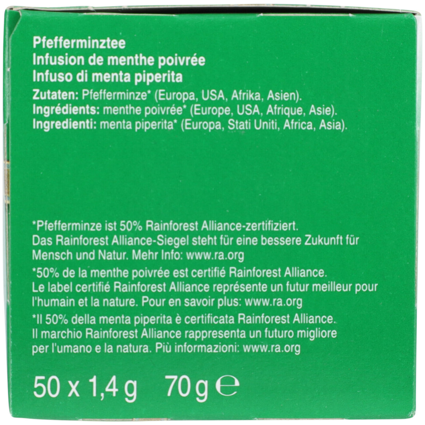 Prix Garantie Pfefferminztee 50 Beutel