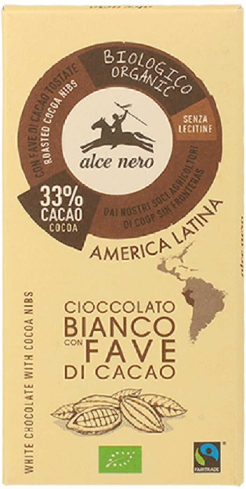 Alce Nero Chocolate con Pepitas de Cacao 100g