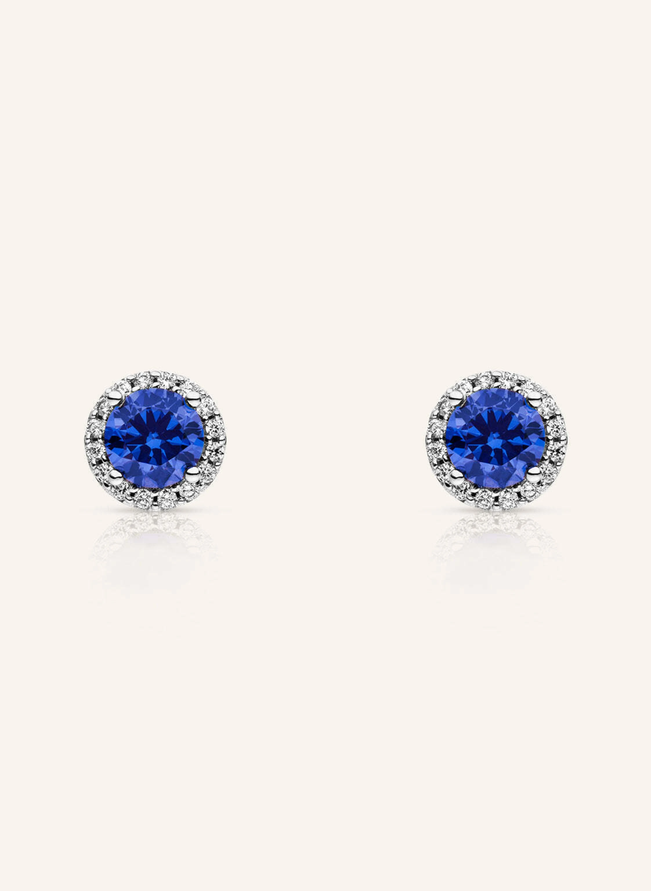 VEYNOU Ohrstecker AVA aus 14 Karat Weißgold und 1,0ct. lab-grown Saphir und Diamanten