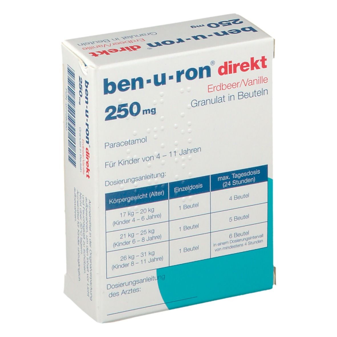 ben-u-ron® direkt - Erdbeer/Vanille 250 mg