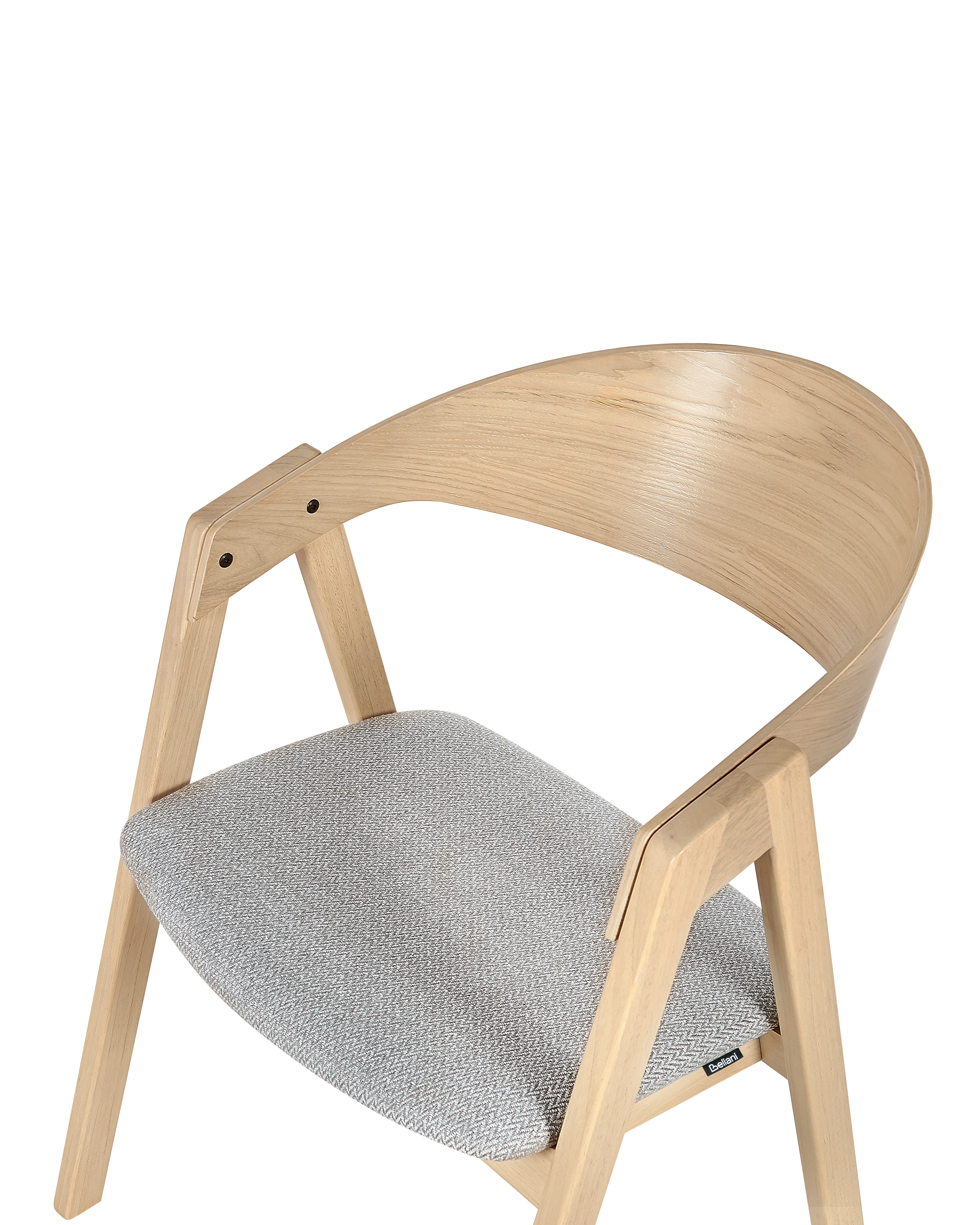 Set van 2 eetkamerstoelen YUBA Hout Lichtgrijs