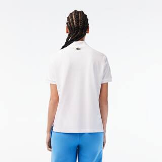 Polo femme Lacoste x Netflix crocodile séries Manches Courtes - Blanc - Lacoste - Femme