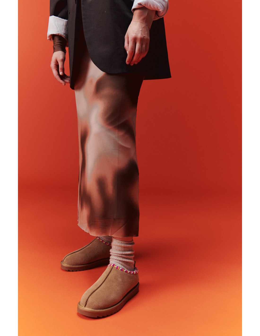 colors of california Sabot Femme in suede with stitchings