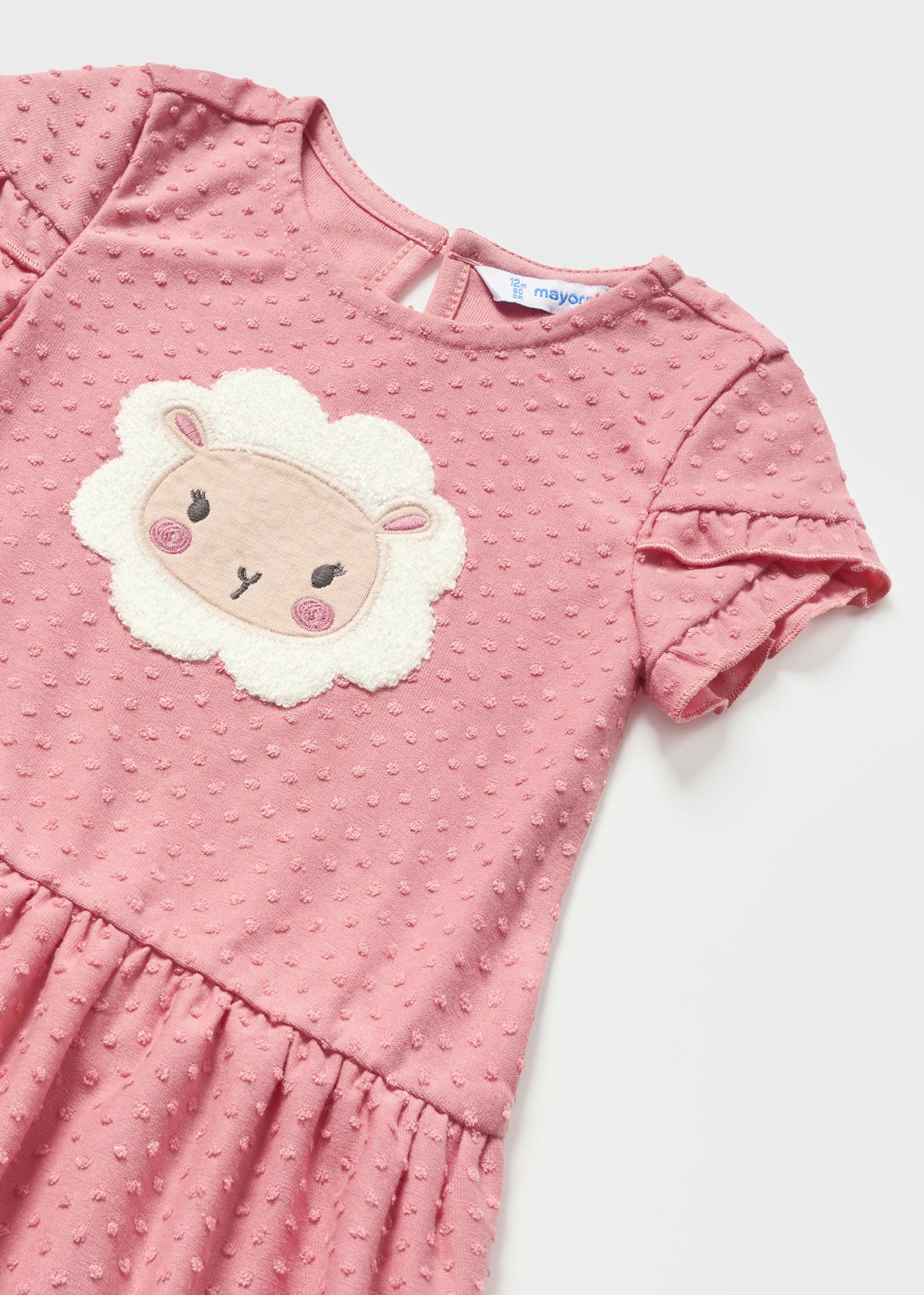 Vestido Plumeti com aplique para bebê