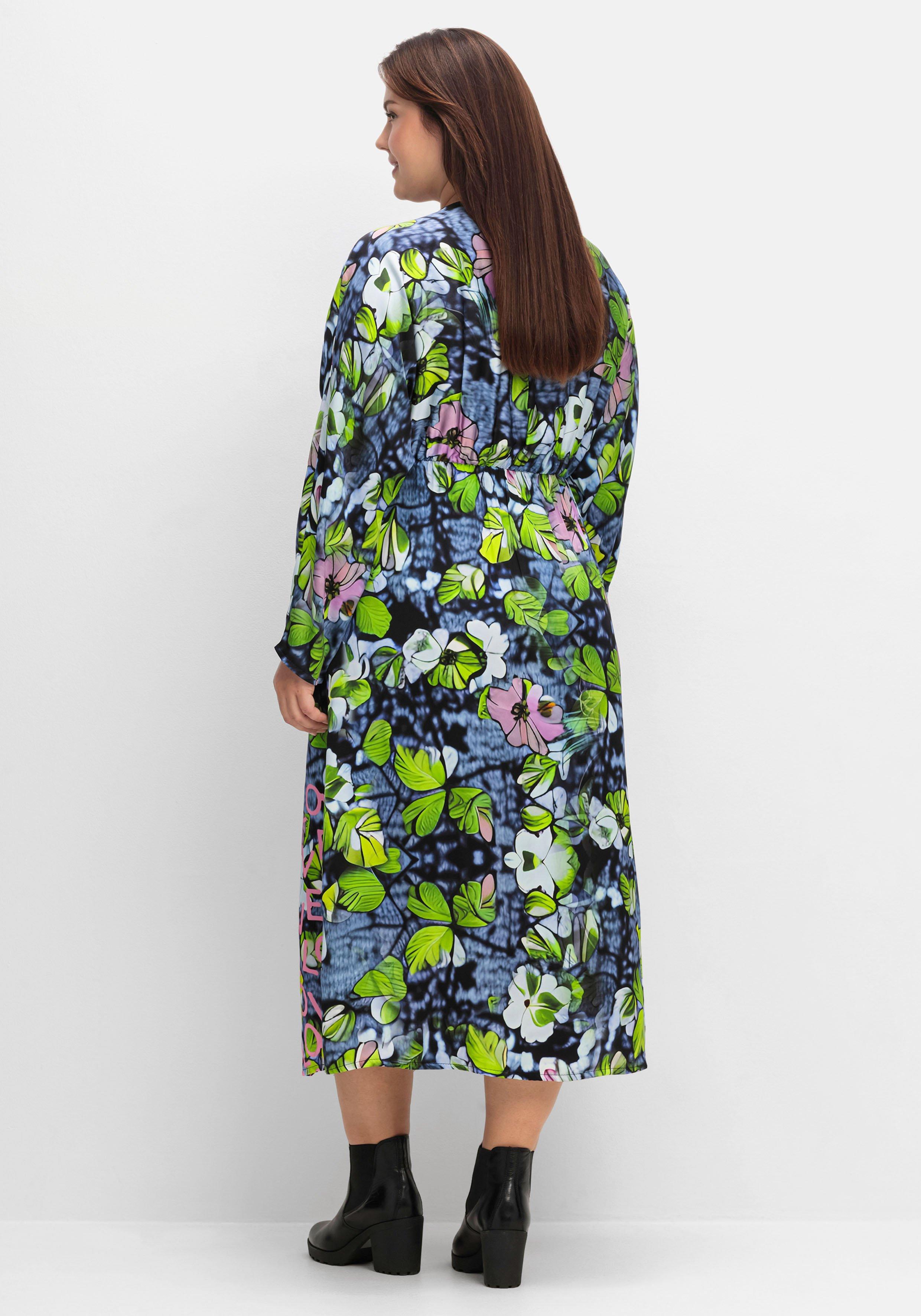 Maxikleid in Wickeloptik, aus Viskose-Satin