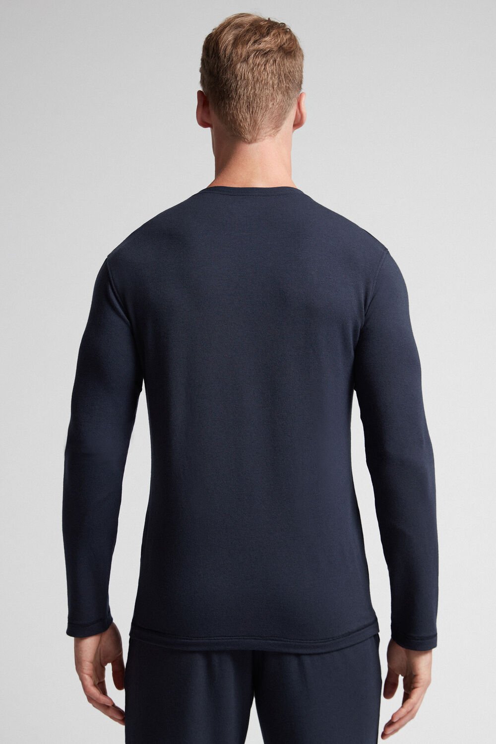 Blusa de manga comprida em modal e cashmere
