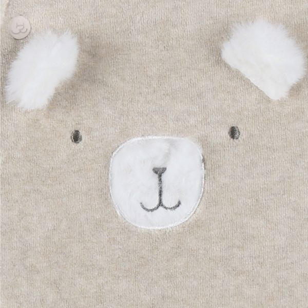 Noukie's F&O Pyjama Met Borduursel - Velours - Beige