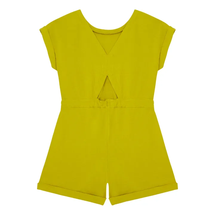 SMALLABLE BASICS Combi-Short Fille Coton Bio | Jaune vert