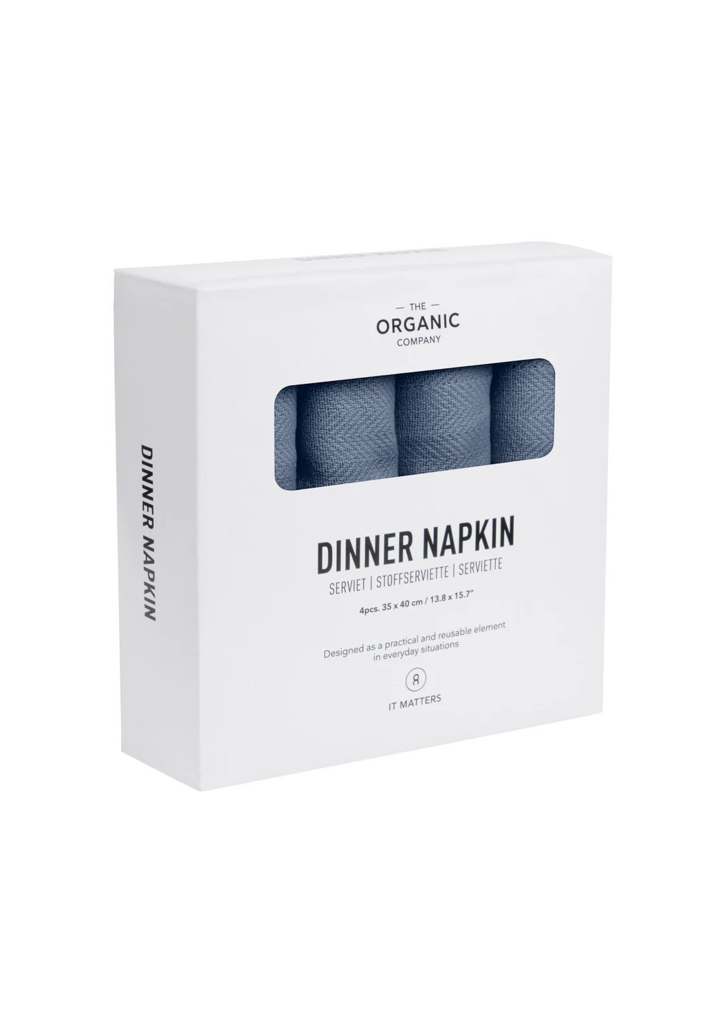 The Organic Company Stoffservietten 4er-Pack Dinner Napkin Grey Blue