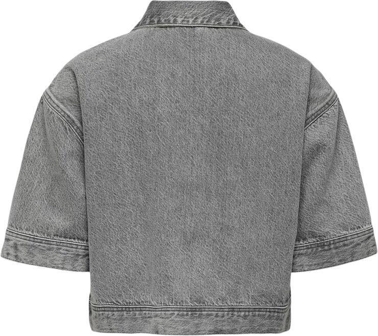 ONLY ONLOLIVIA S/S CROPPED SHIRT DNM AZG Grey denim
