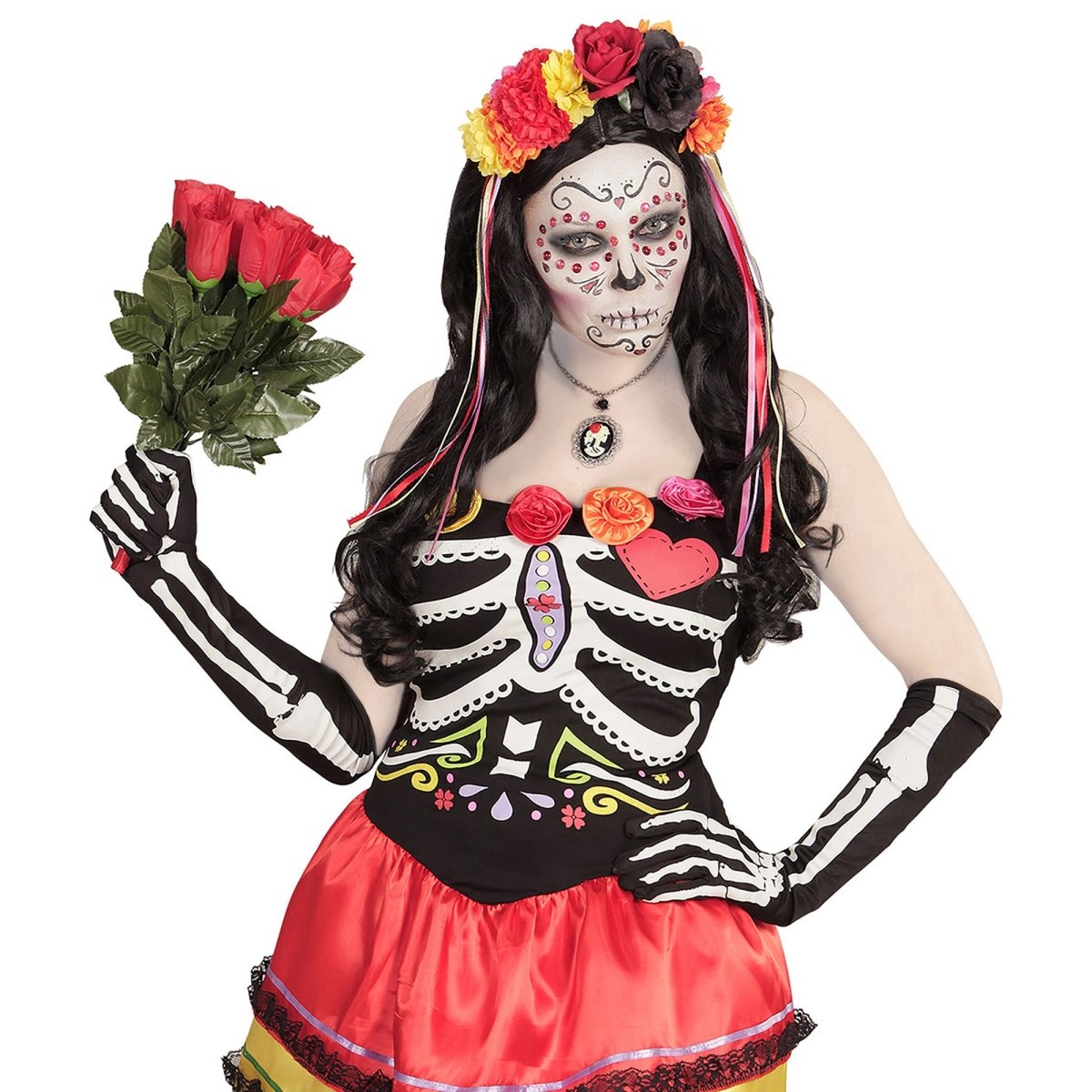 Halloween Handschoenen Skelet 50cm