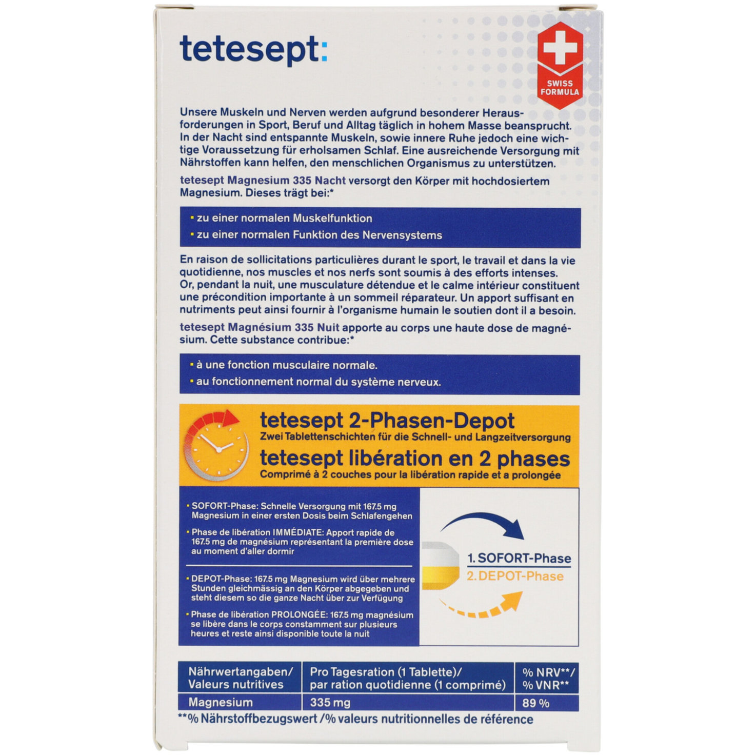 Tetesept Magnesium 335 Nacht Depot 30 Stück