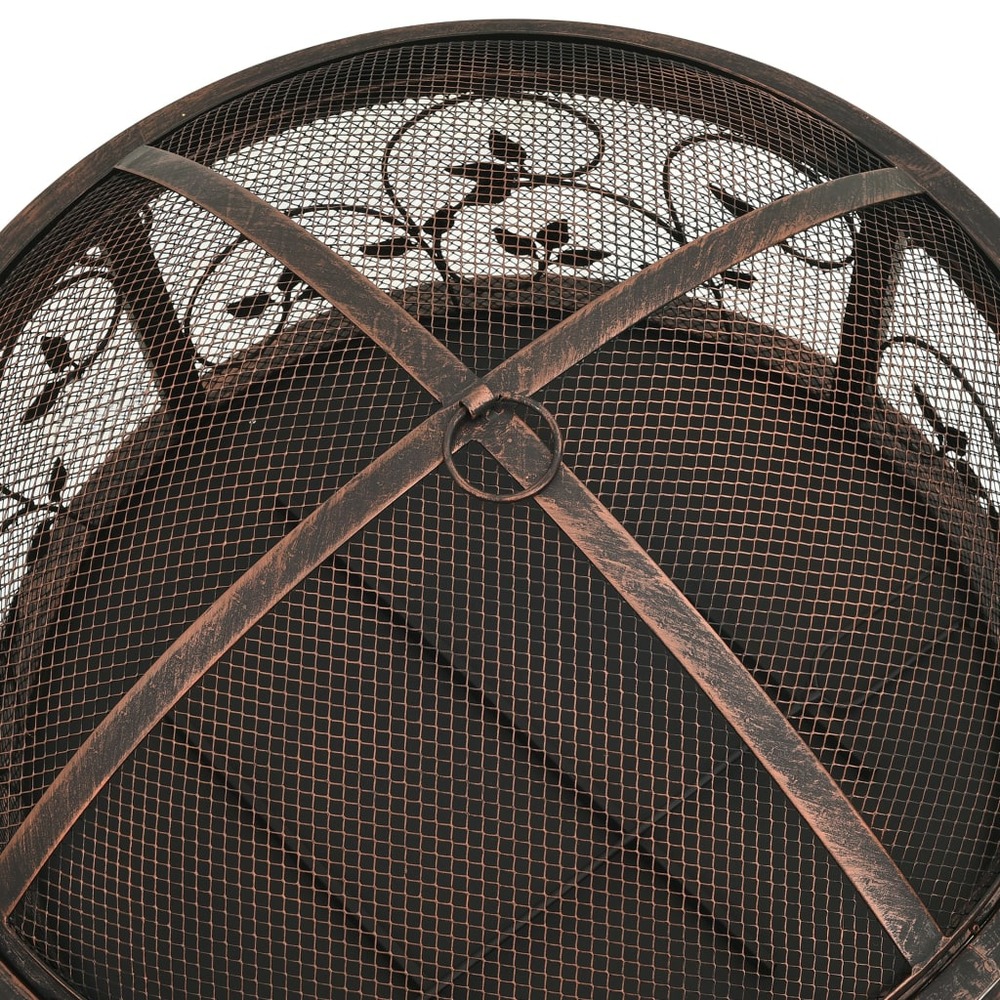 Foyer rustique avec tisonnier 67,5 cm xxl acier