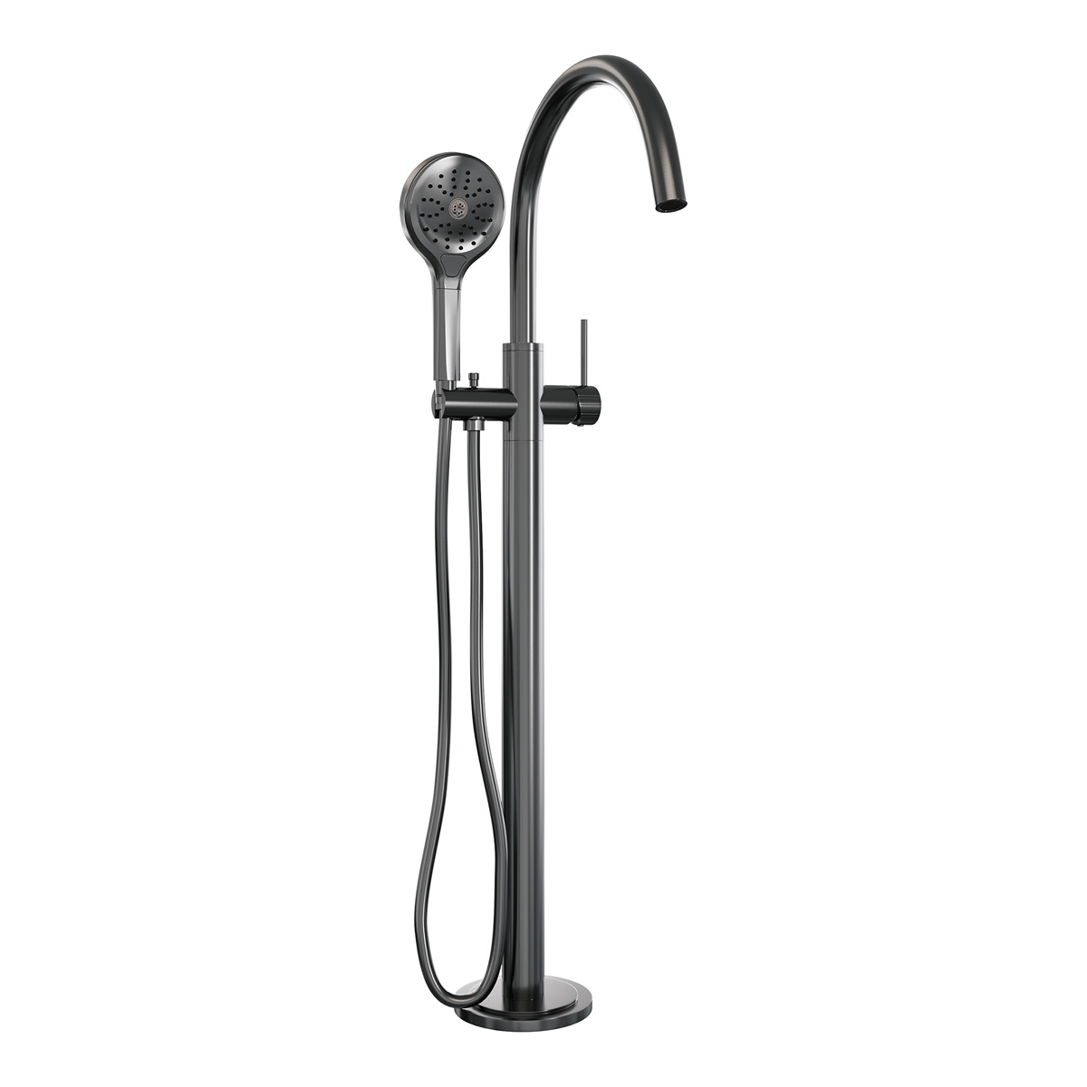 Brauer Stripe vrijstaande badmengkraan met 3 standen handdouche gunmetal geborsteld PVD