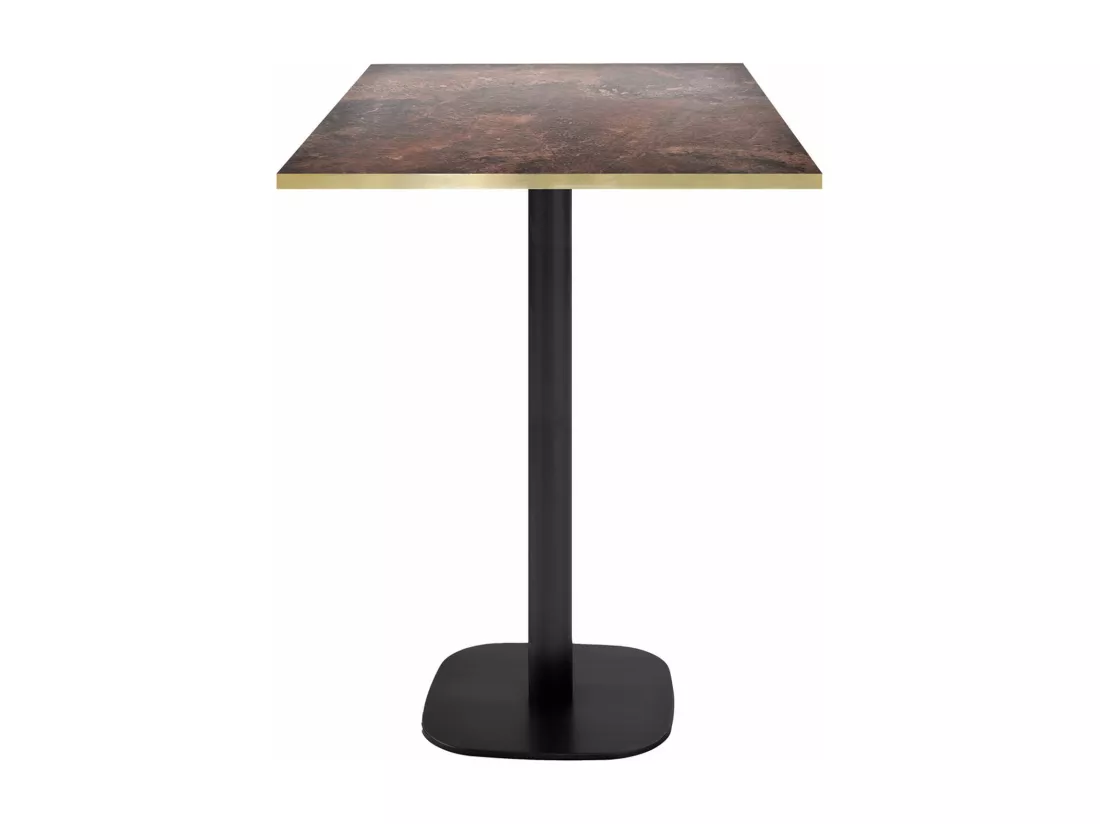 Mange-debout 60 x 60 cm - modèle Round rouille roc chants laiton