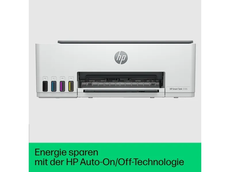 HP Smart Tank 5105 All-in-One - Multifunktionsprinter - farve - blækprinter - kan genopfyldes - Legal (216 x 356 mm) (original) - A4/Legal (medie) - op til 10 spm (kopiering) - op til 12 spm (udskriver) - 100 ark - USB 2.0, Wi-Fi(n), Bluetooth - lys