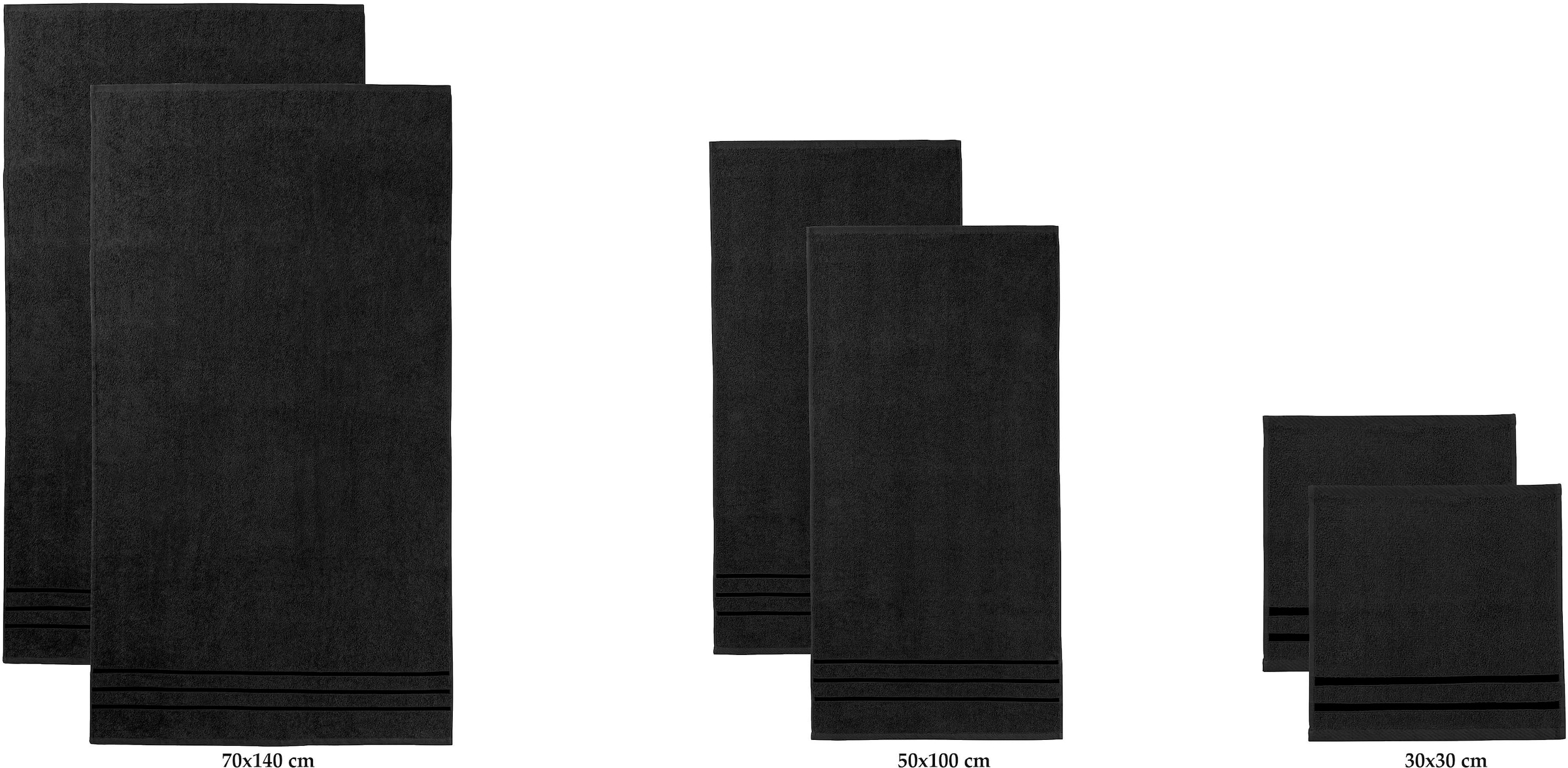 Bruno Banani Handtuch Set »Clement, Duschtücher, Handtücher, Seiftücher« Set mit dezent glänzender Streifenbordüre, einfarbig, aus 100% Baumwolle
