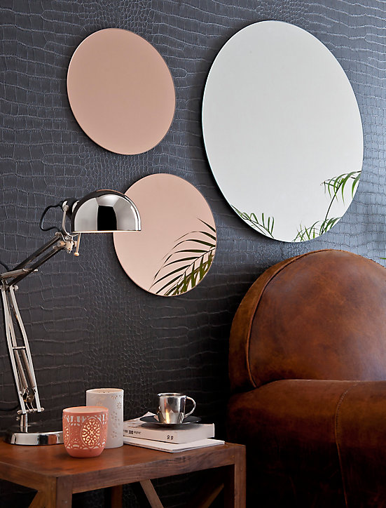 3 Miroirs ronds Rosales 1xØ60cm, 2xØ30 cm