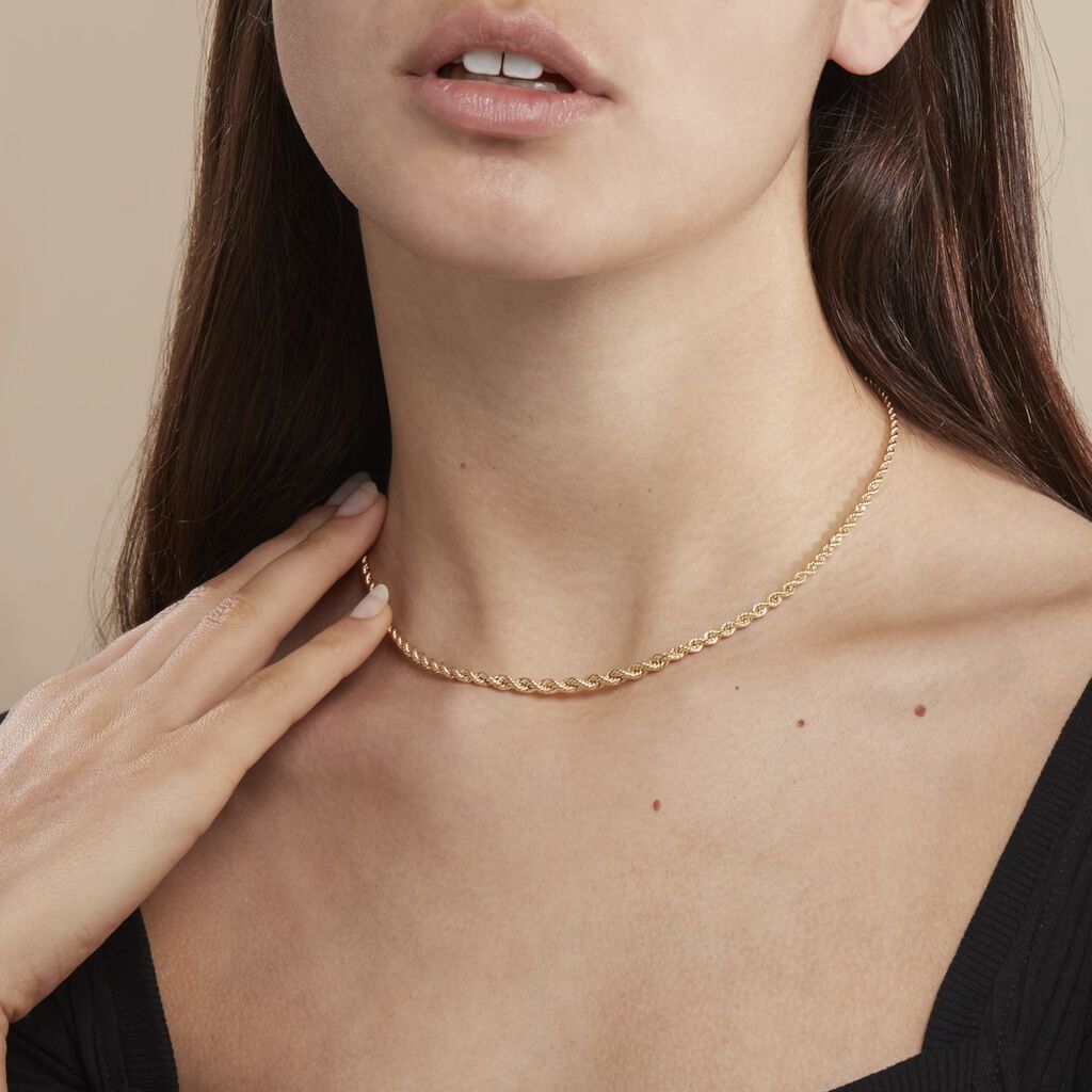 Collier Jerry Danilo Maille Corde Or Jaune