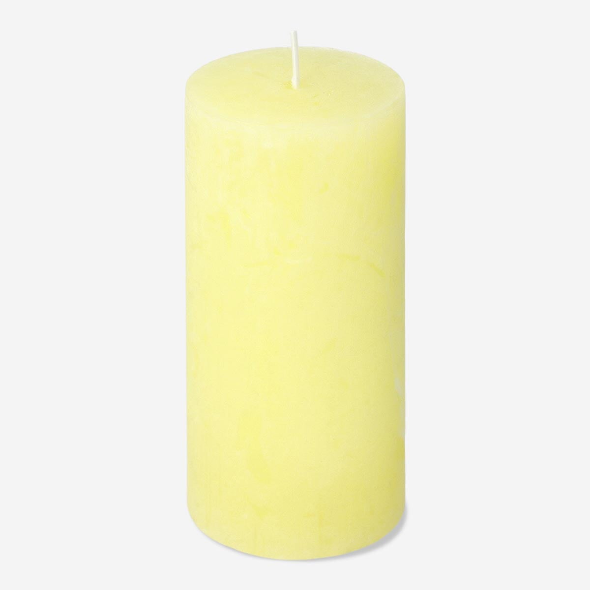 Gult rustikt bloklys - 12 cm