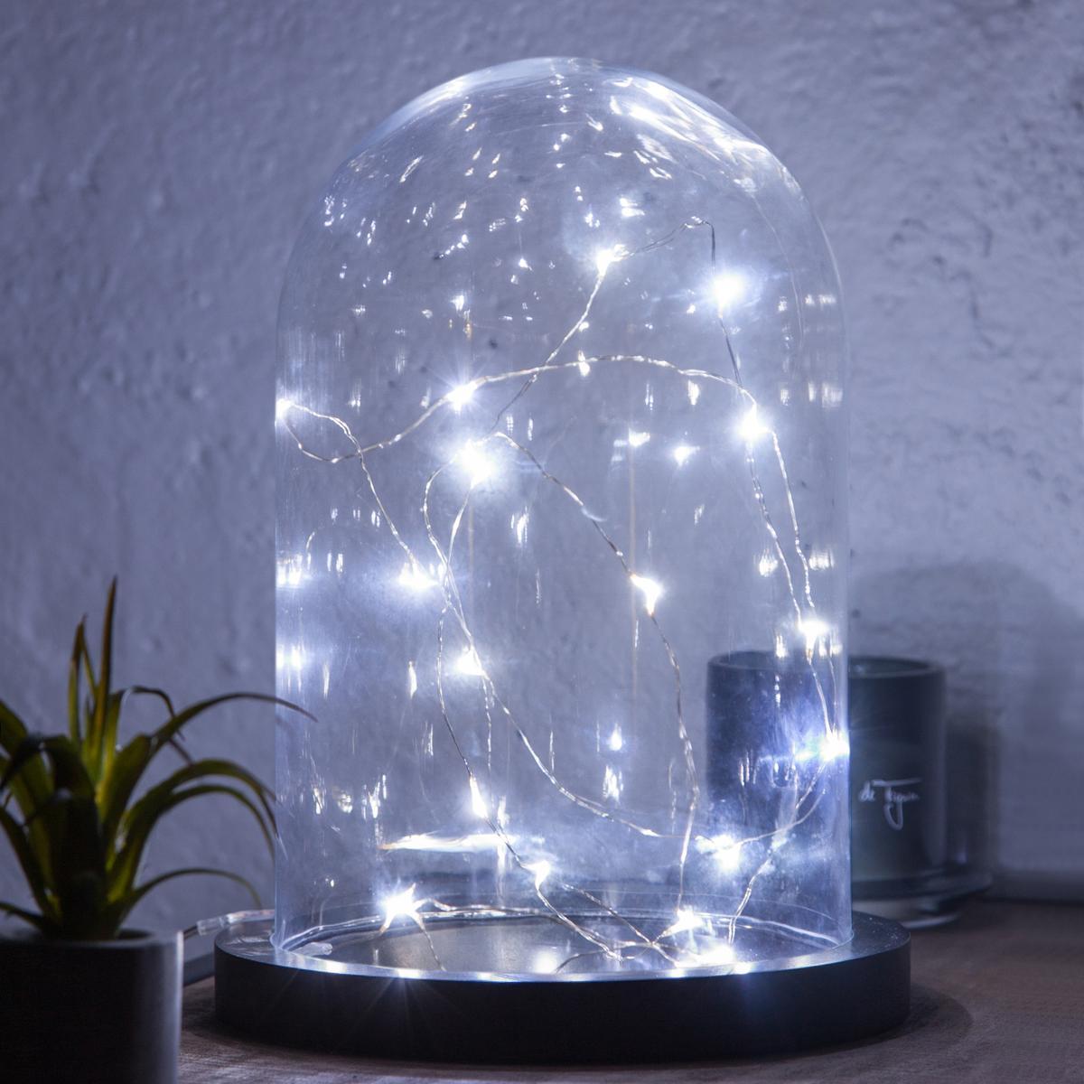 GUIRLANDE 20 MICRO LED ARGENT BLANC FROID L.190CM