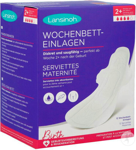 Lansinoh Serviettes Maternité Post Accouchement Très Absorbantes 2+ Semaines 10 Pièces