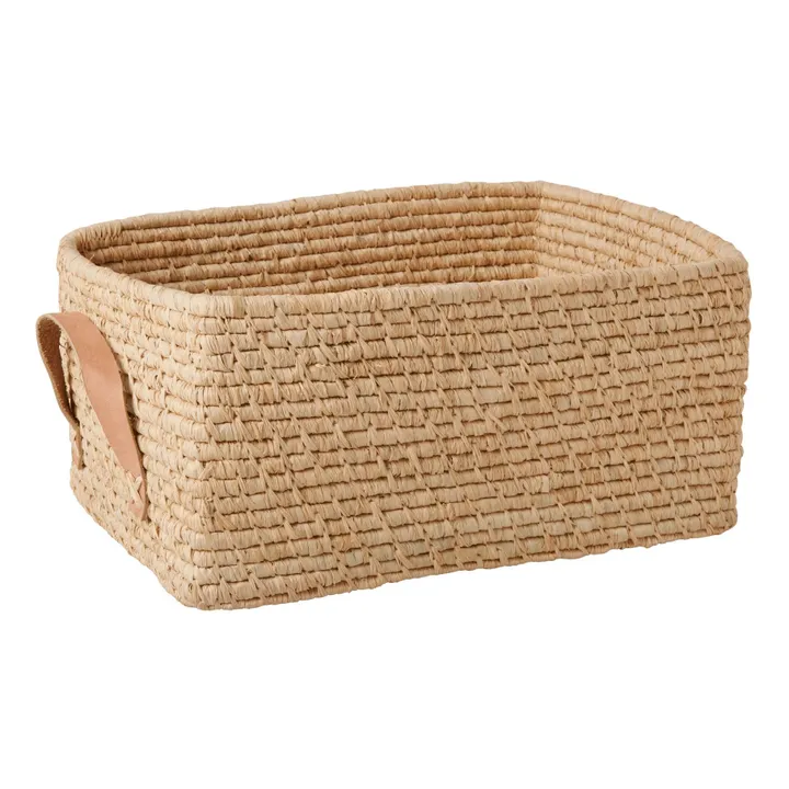 Rice Panière rectangulaire en raphia