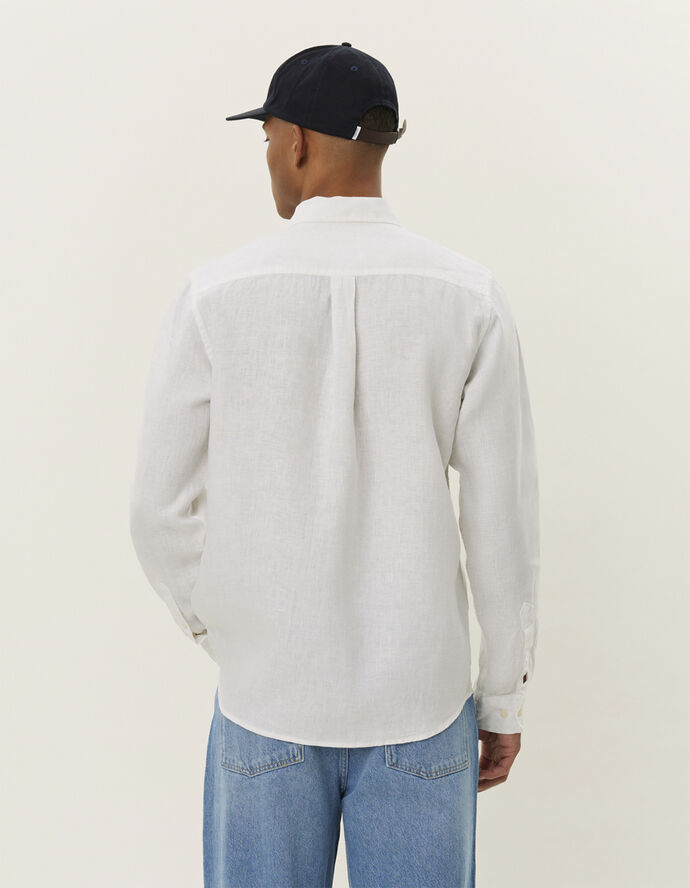 Les Deux Kristian Linen B.D. Shirt White