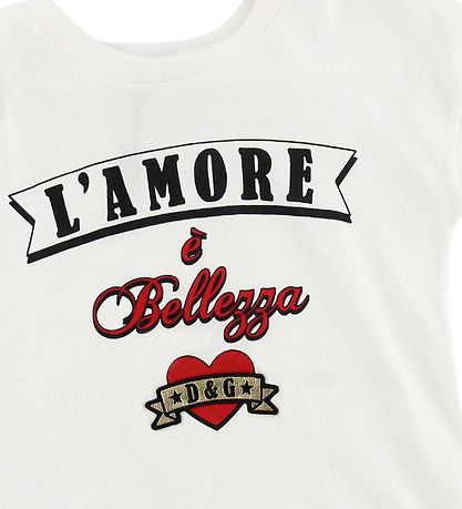 Dolce & Gabbana T-Shirt - Weiß m. Text