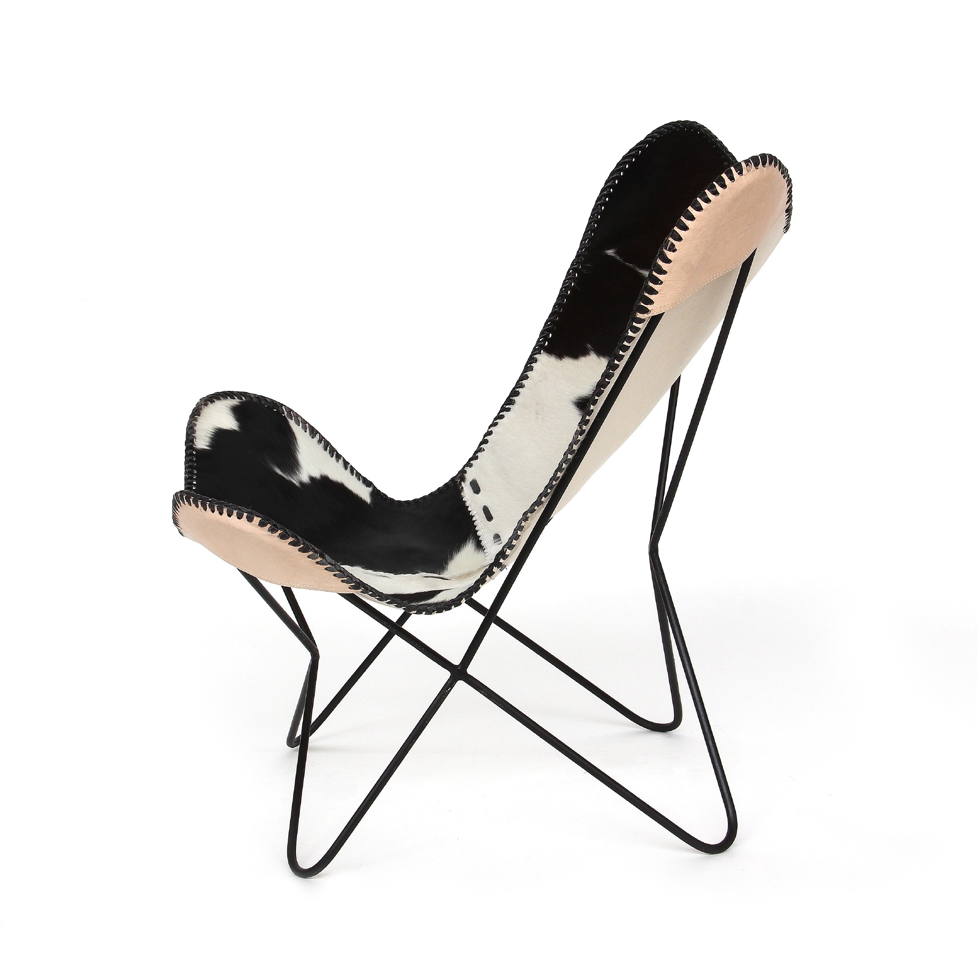 Lounger 'Sam', schwarz-weiß, T 70 cm, B 76 cm, H 92 cm von fischer's lagerhaus
