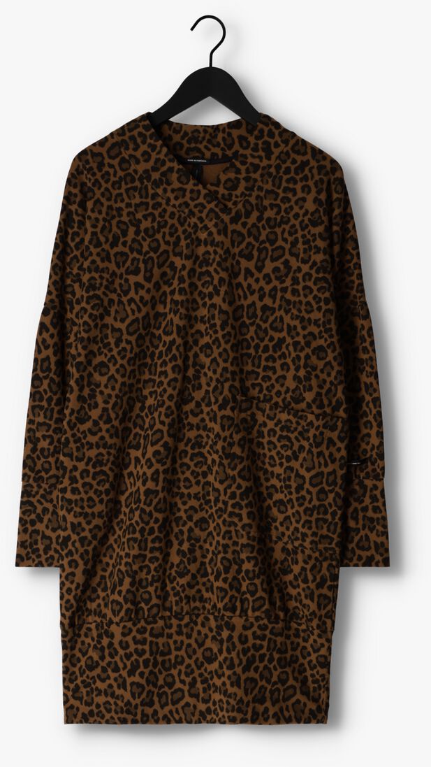 10DAYS bruine 10days mini jurk v-neck dress leopard