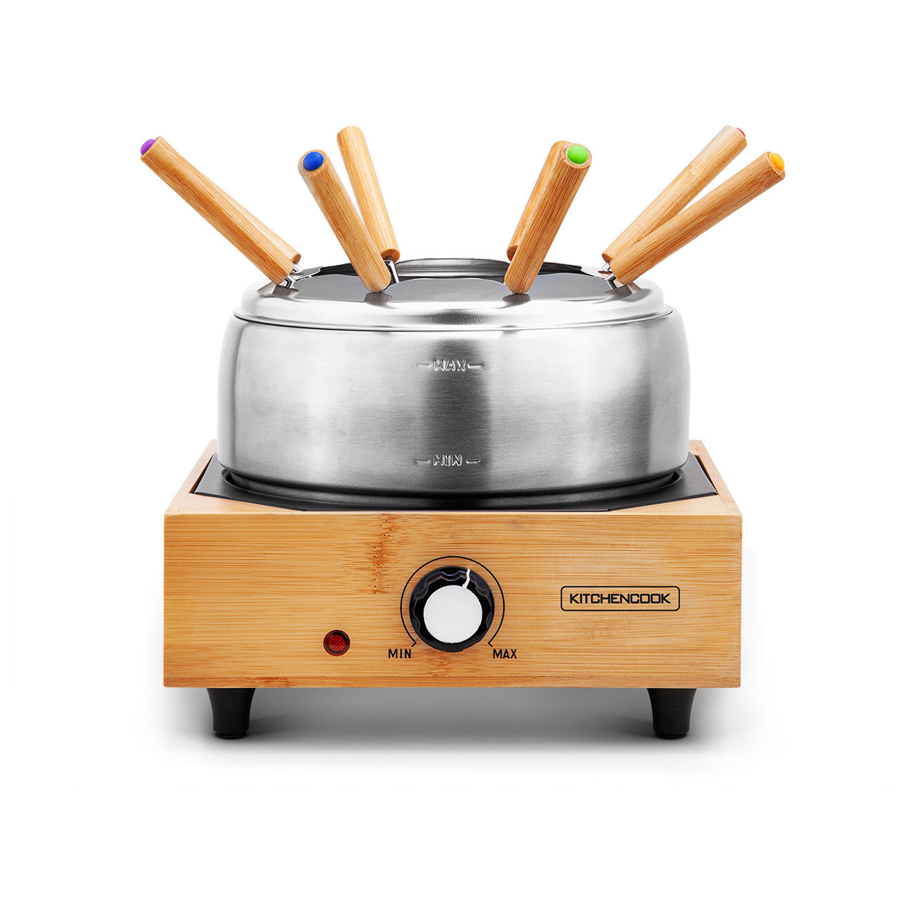 Kitchencook Appareil de fondue avec base en bambou ecowood inox multicolore